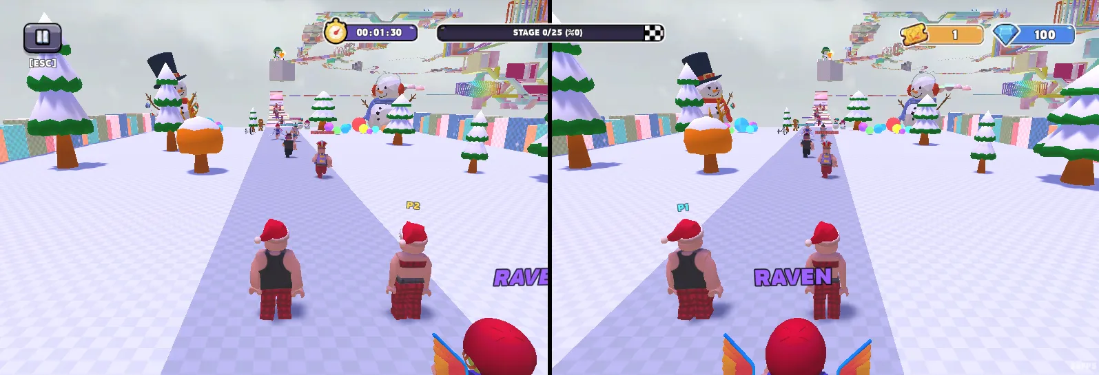 Play 2-Player Mode in Obby Rainbow Tower