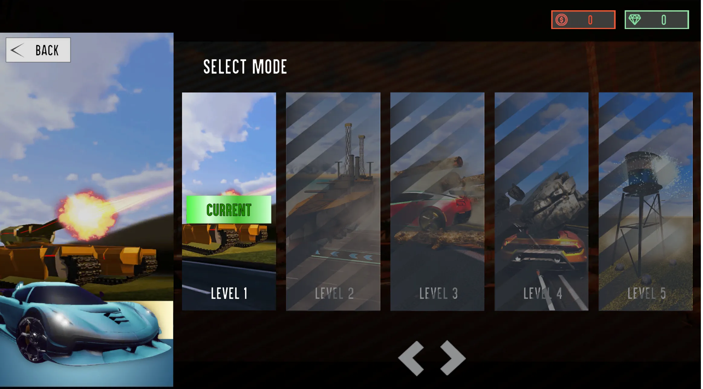 Select tracks to race in Ultimate Flying Car 2 Game.