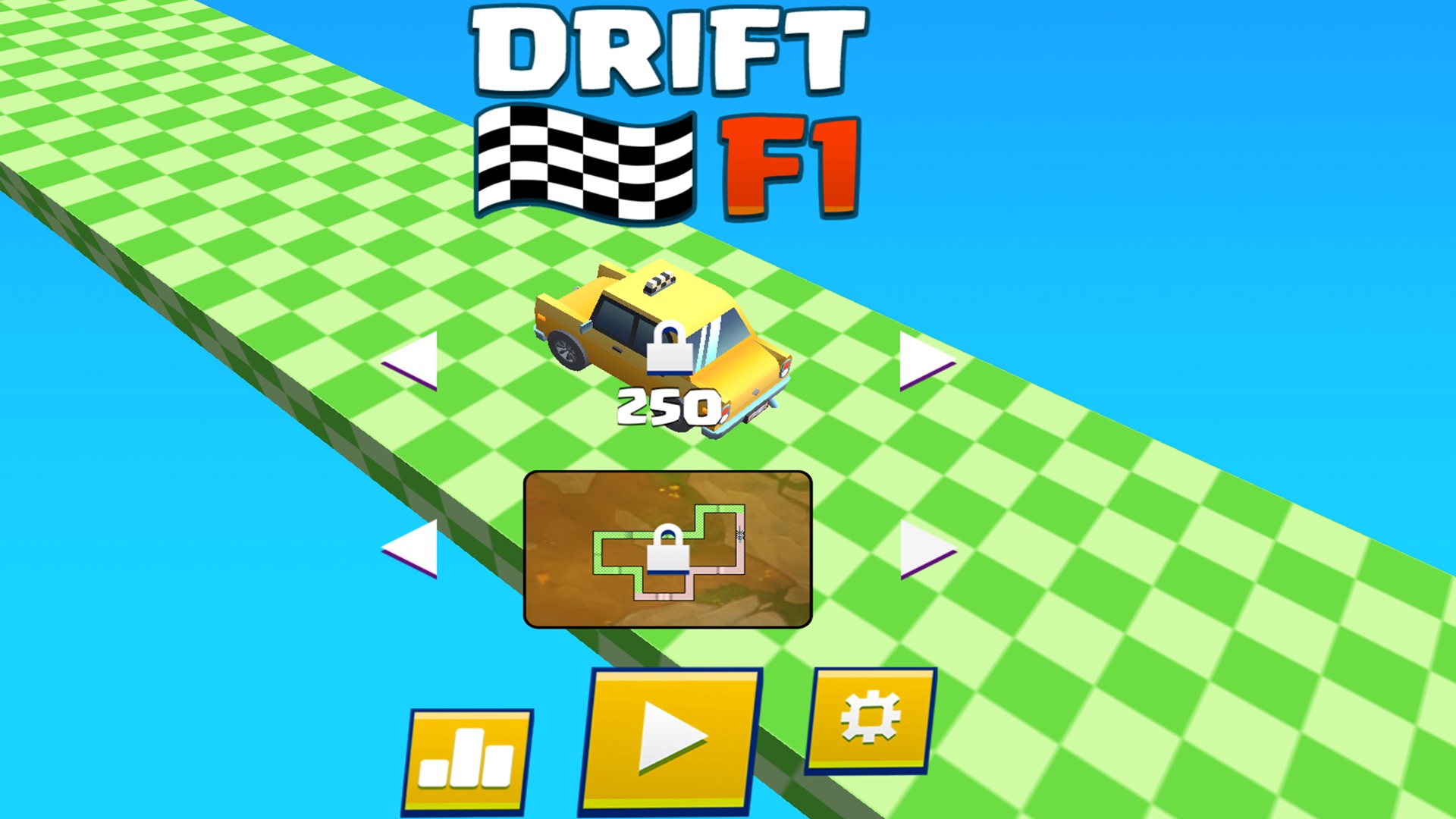 Unlocking new cars and tracks in Drift F1